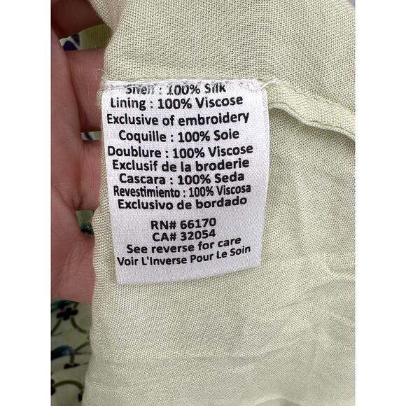 Hemant & Nandita Embroidered Silk Canaria Maxi Dress Large - Picture 8 of 9